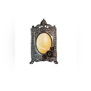 Vintage Ornate Silver Tone Decorative Picture Frame Brooch